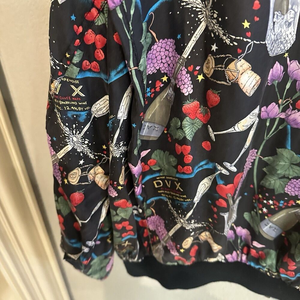 Vintage Nicole Miller Artelier 1994 Silk Bomber Jacket Rare Wine Champagne Print - Picture 7 of 10
